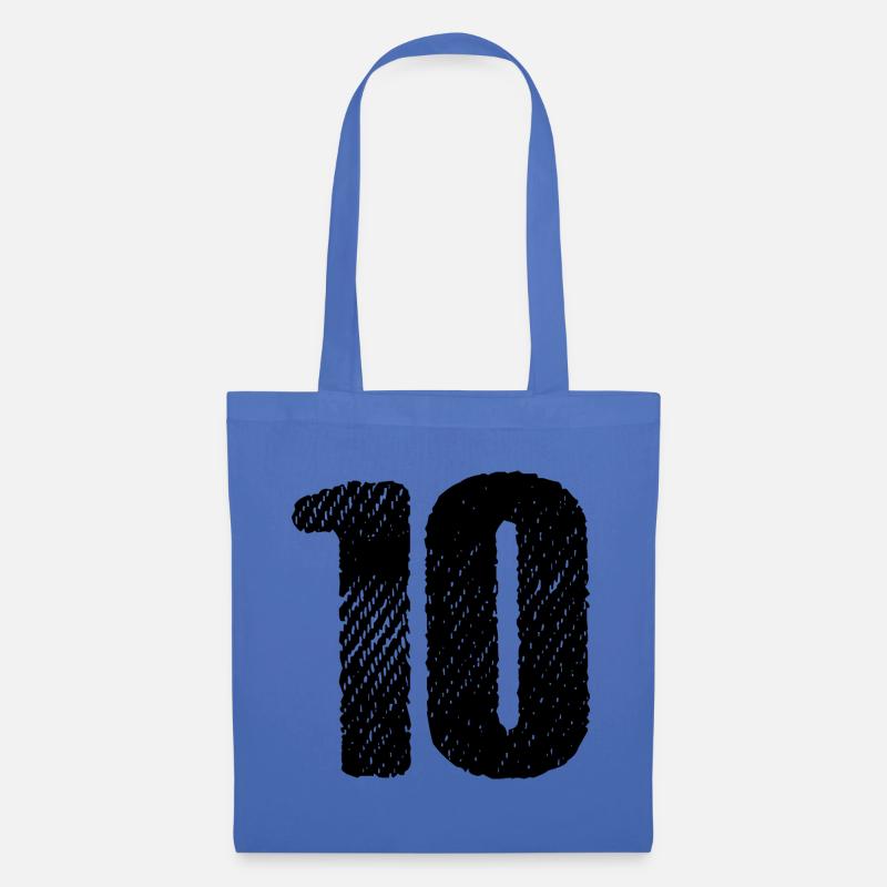 10 Zahl Trikot - Stoffbeutel - Hellblau