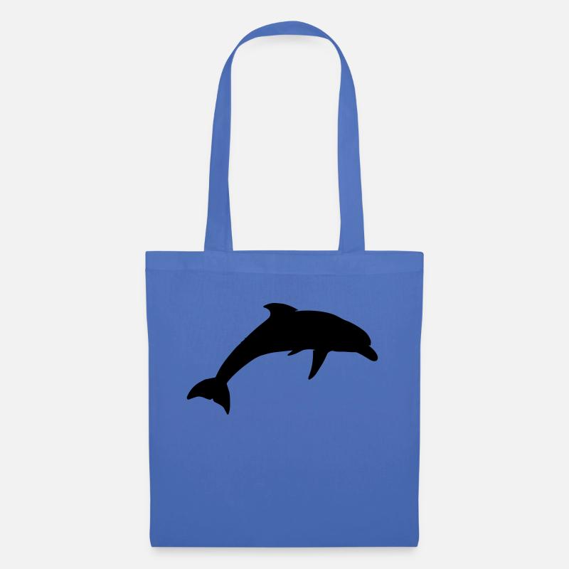 Delphin-Silhouette - Stoffbeutel - Hellblau