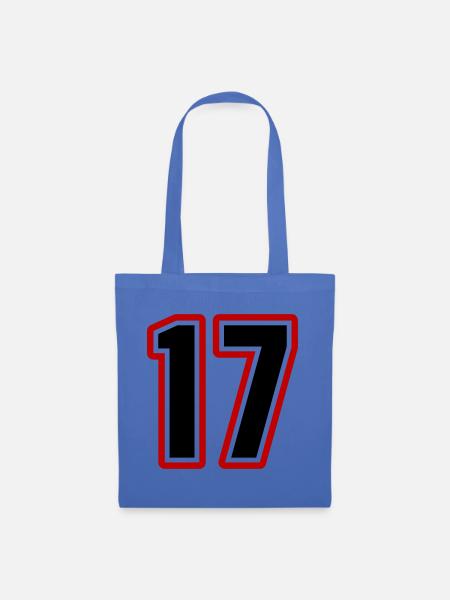 17 Zahl symbol - Stoffbeutel - Hellblau