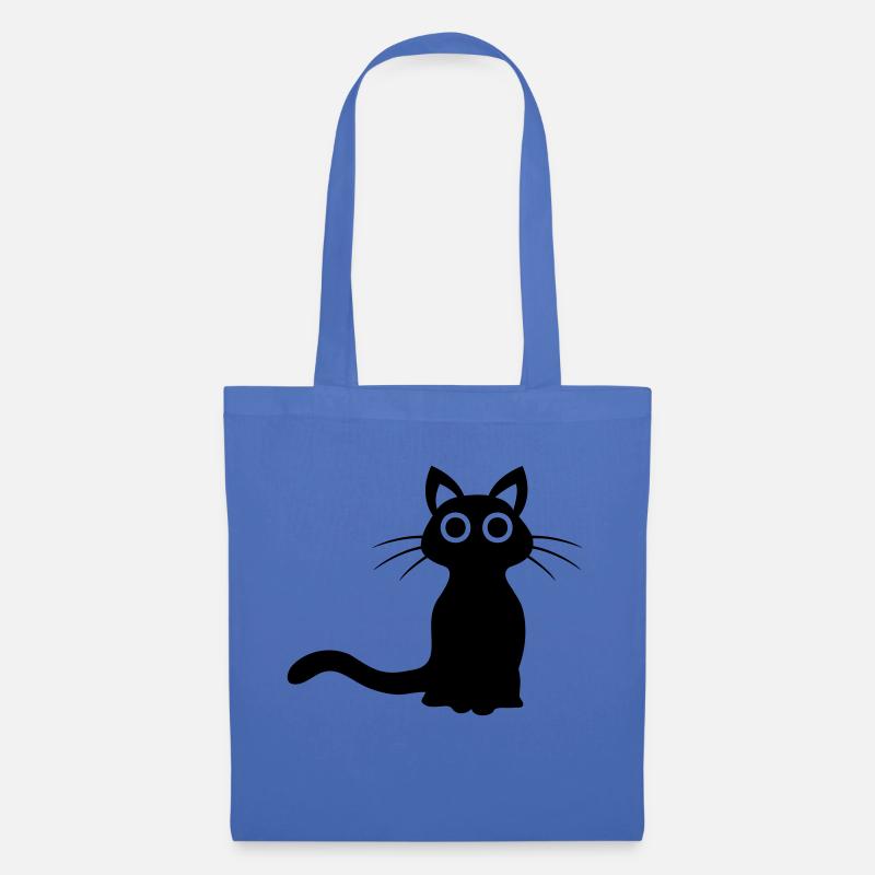 Niedliche schwarze Katze - Stoffbeutel - Hellblau