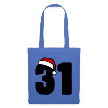 31 Numéro Noël - Sac en tissu - bleu pâle - Devant