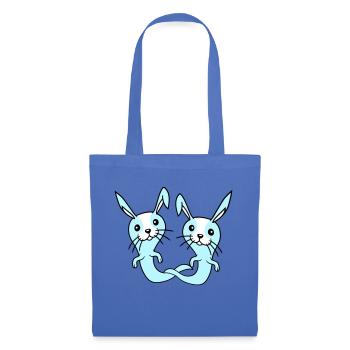 2 Hasen Geist Gespenst spuken Halloween gruselig - Stoffbeutel - Hellblau - Vorne