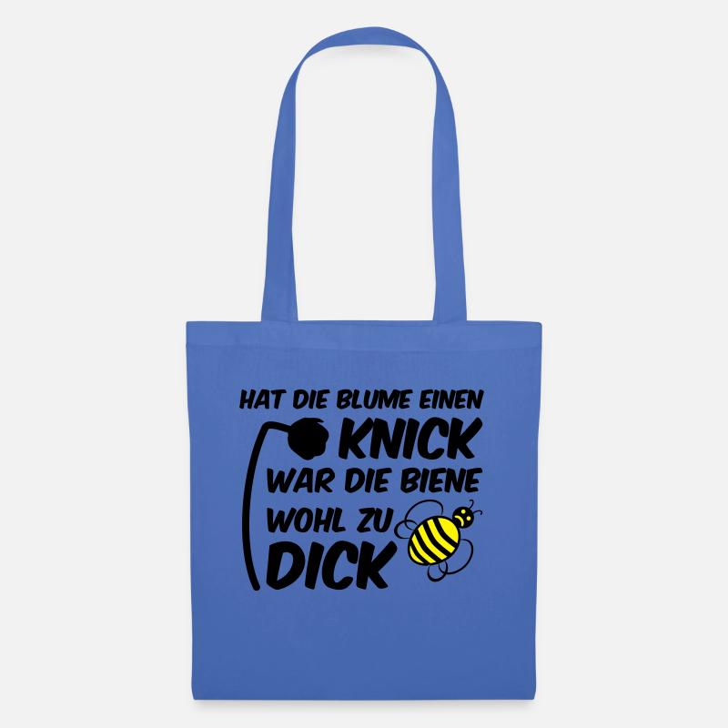 Biene zu dick Blume Knick Blüte - Stoffbeutel - Hellblau