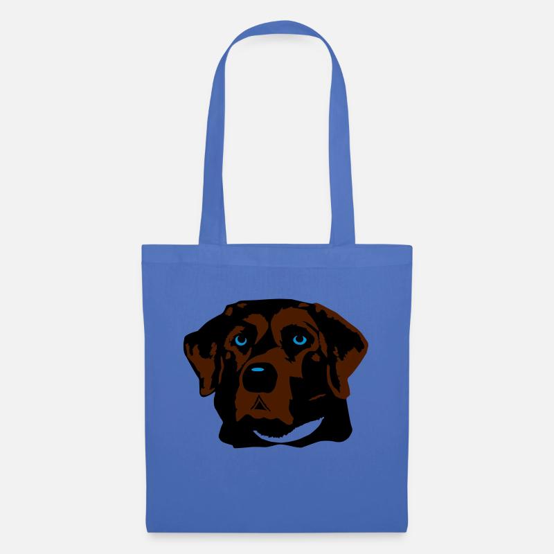 Labrador braun, blond oder schwarz - Stoffbeutel - Hellblau