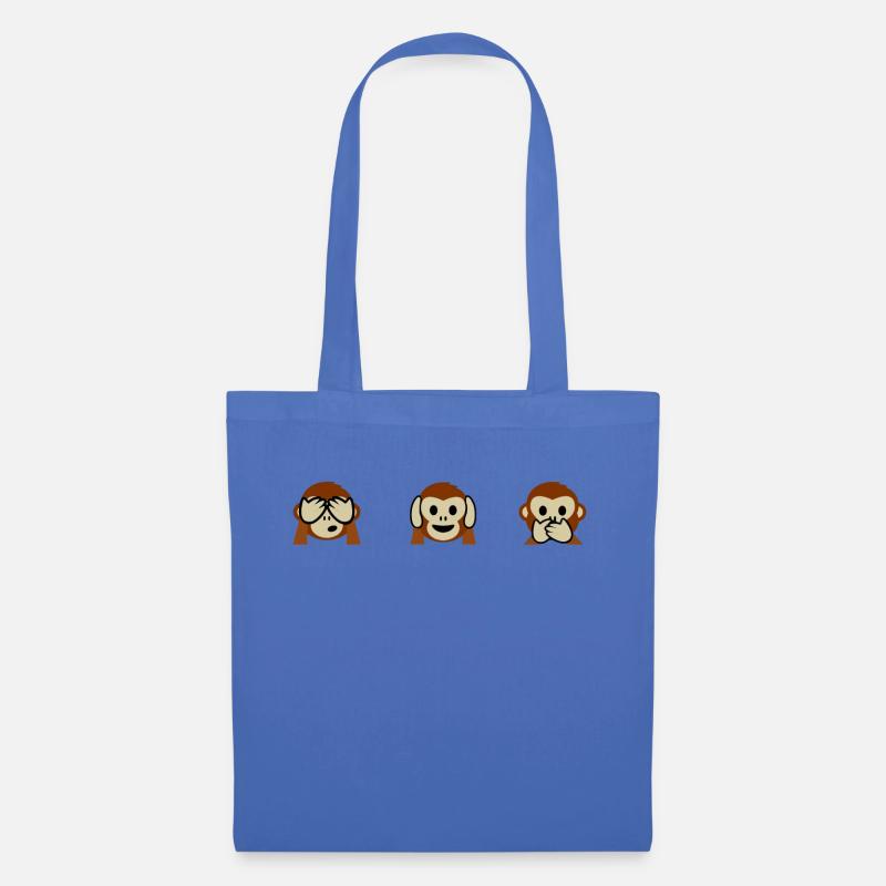 3 Äffchen - Stoffbeutel - Hellblau