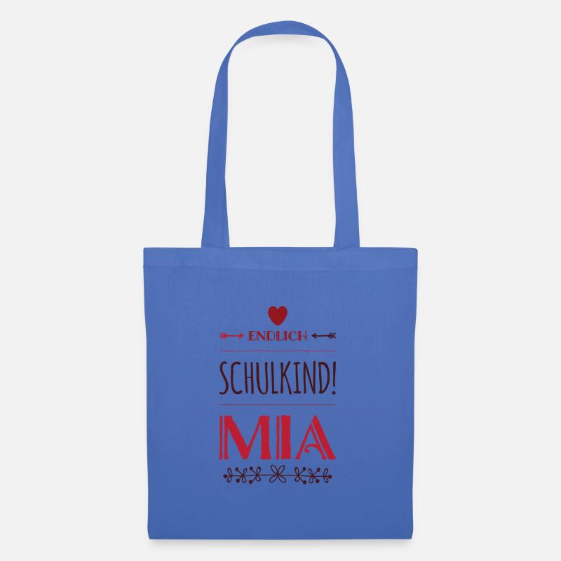 Endlich Schulkind Mia Einschulung - Stoffbeutel - Hellblau