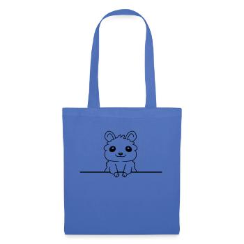 Hinter Mauer Hamster lustig - Stoffbeutel - Hellblau - Vorne