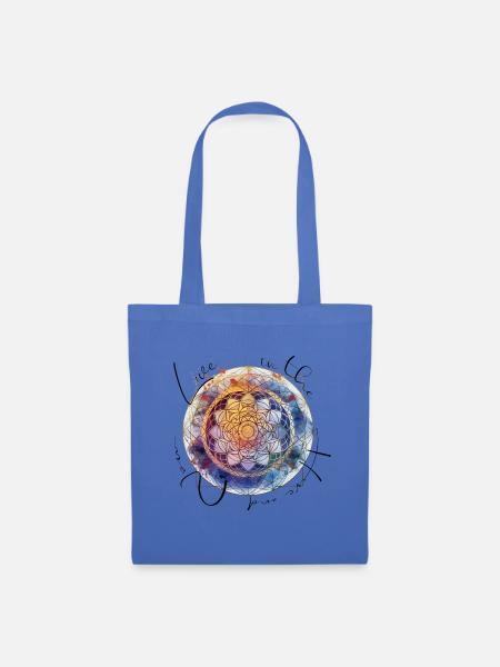 Heilige Geometrie, Blumendes lebens, positive - Stoffbeutel - Hellblau