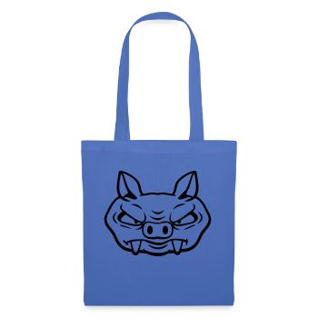 Böse Wildsau Wildschwein Gefährlich Comic Schwein - Stoffbeutel - Hellblau - Vorne