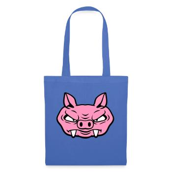 Böse Wildsau Wildschwein Gefährlich Comic Schwein - Stoffbeutel - Hellblau - Vorne