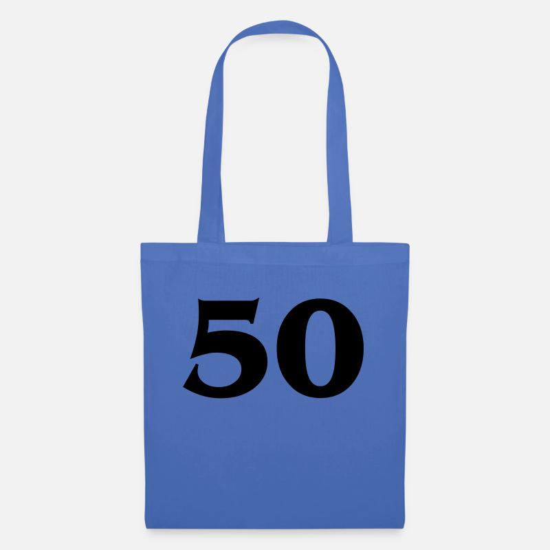 Zahl 50 - Stoffbeutel - Hellblau