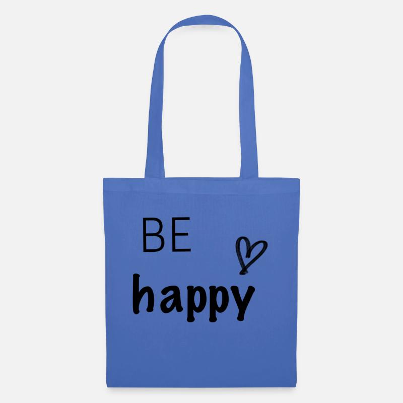 Be happy - Stoffbeutel - Hellblau