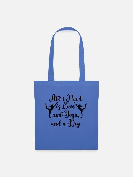 All I need islove and yoga and a dog - Stoffbeutel - Hellblau