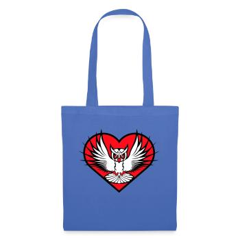 Owl Heart Symbol Shape Bird Love Eagle Owl Flying Cool - Tote Bag - light blue - Front