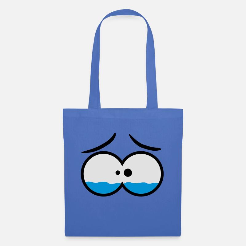Sad Crying Comic Eyes - Stoffbeutel - Hellblau