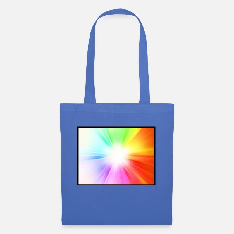 Regenbogen Punkte - Stoffbeutel - Hellblau