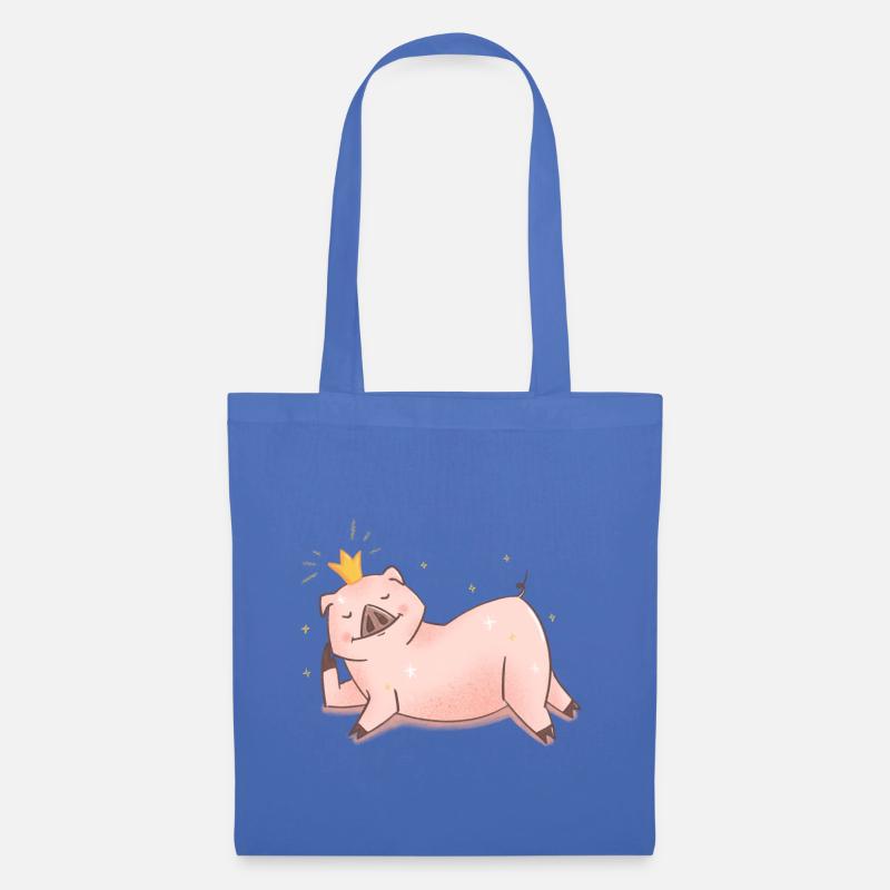 Schwein Prinzessin - Stoffbeutel - Hellblau