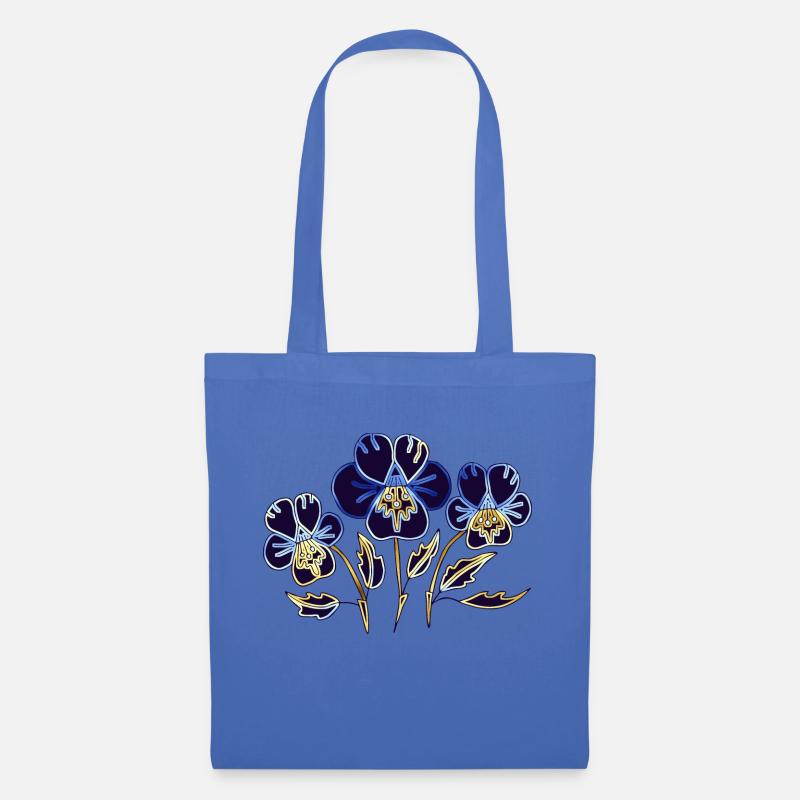 Blumen - Stoffbeutel - Hellblau