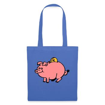Tirelire - Sac en tissu - bleu pâle - Devant