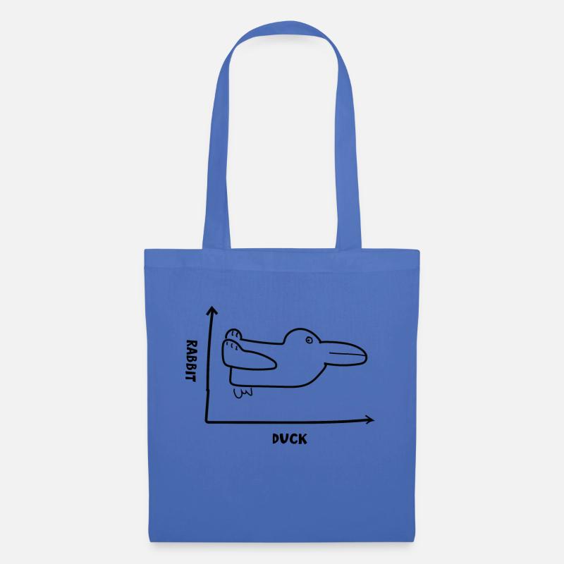 Hase oder Ente, lustige optische Täuschung - Stoffbeutel - Hellblau