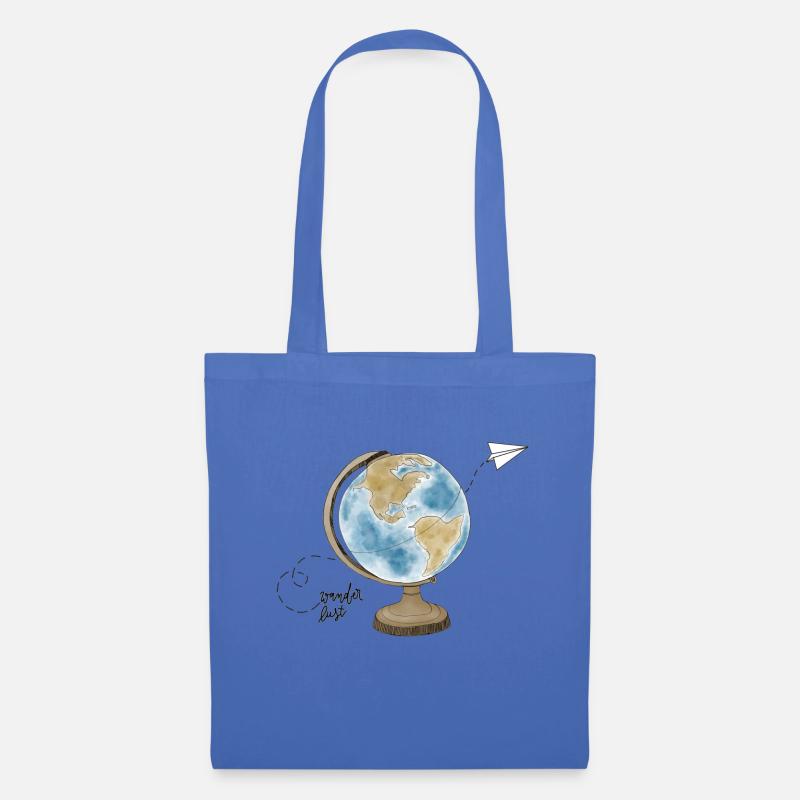 Wanderlust Globus - Stoffbeutel - Hellblau
