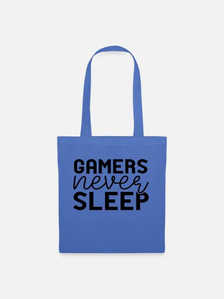 Gamers never Sleep - Stoffbeutel - Hellblau