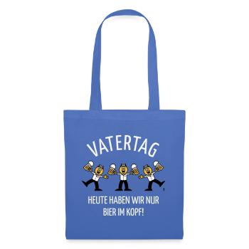 Vatertag – Bier Im Kopf (Karikatur Tanz / 3C / W) - Stoffbeutel - Hellblau - Vorne