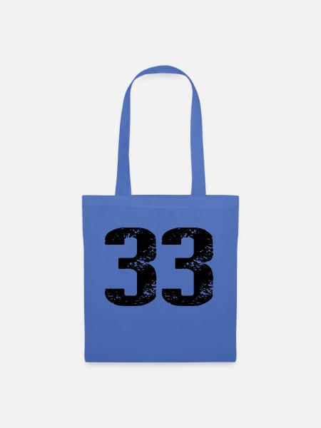 33 Zahl Trikot - Stoffbeutel - Hellblau
