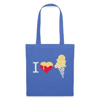 I love Eiscreme - Stoffbeutel - Hellblau - Vorne