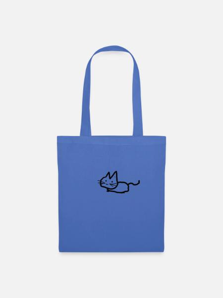 Cadeau chat chat - Sac en tissu - bleu pâle
