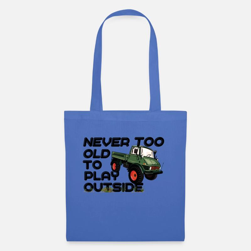 Never too old to play outside - Unimog - Oldtimer - Stoffbeutel - Hellblau