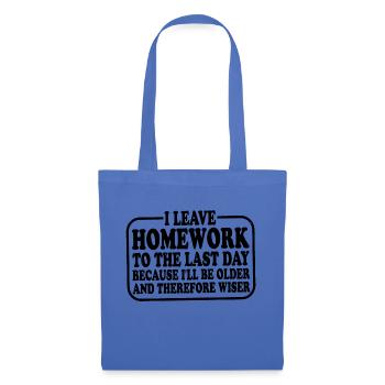 Je laisse les devoirs jusqu’au dernier jour 4 - Sac en tissu - bleu pâle - Devant