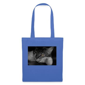 le chat au regard terrible - Sac en tissu - bleu pâle - Devant
