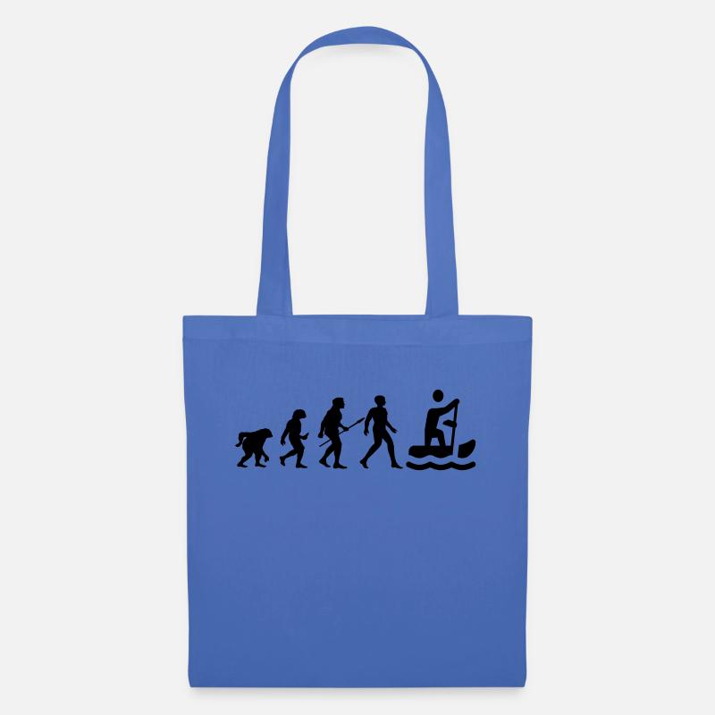 Cooles "Evolution Rudern Shirt“ Design - Stoffbeutel - Hellblau