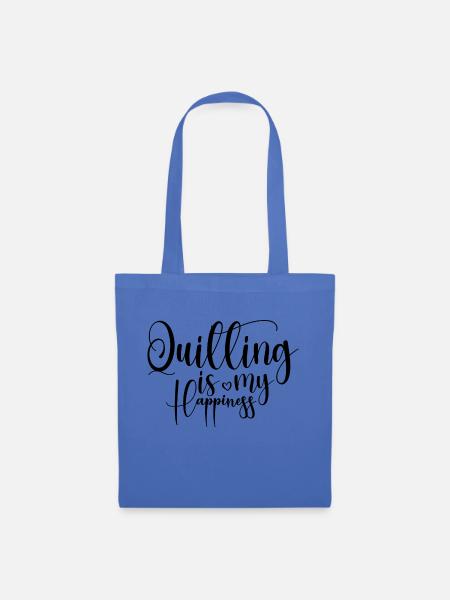 Quilting is my Happiness - Stoffbeutel - Hellblau