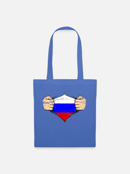 Russland Flagge Design used - Stoffbeutel - Hellblau