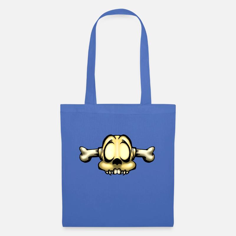 Skull. Skull with bone through head. - Tote Bag - light blue