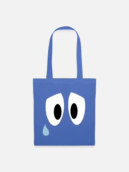 Smiley Augen Traurig - Stoffbeutel - Hellblau
