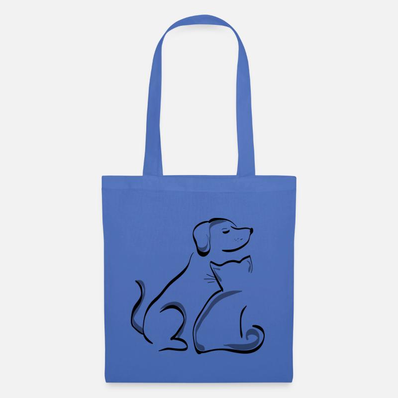 Katze und Hund Beste Freunde - Stoffbeutel - Hellblau