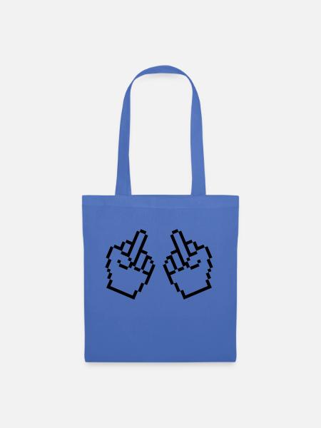 mittelfinger pixel - Stoffbeutel - Hellblau