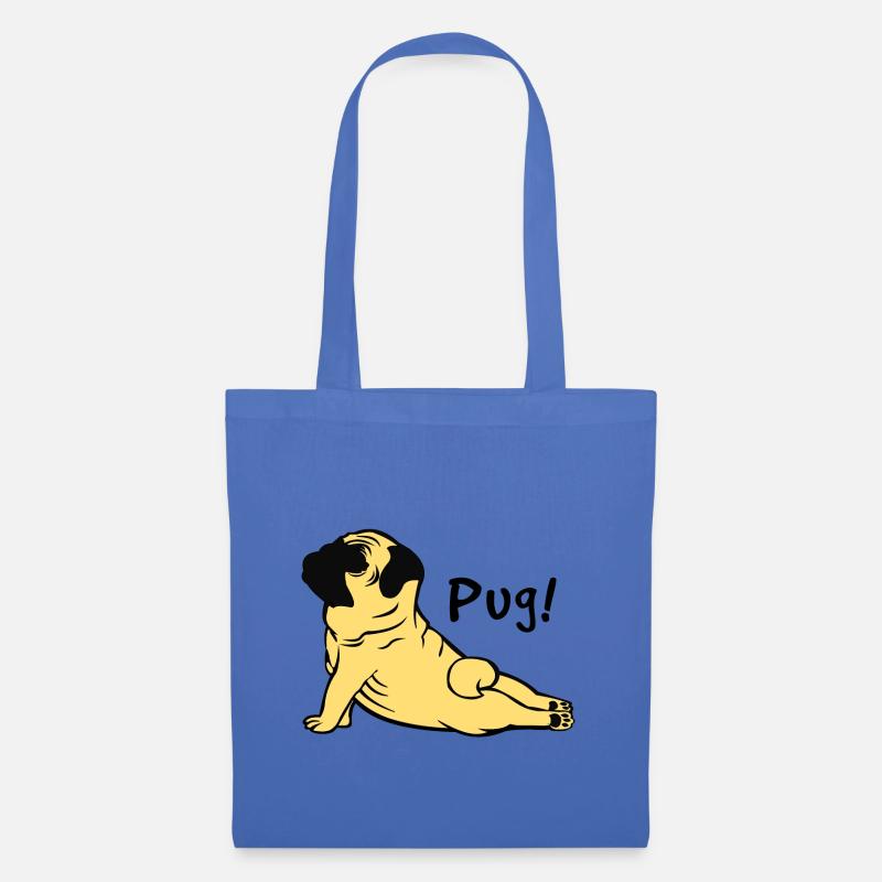 Pug - Mops - Geschenk - Stoffbeutel - Hellblau