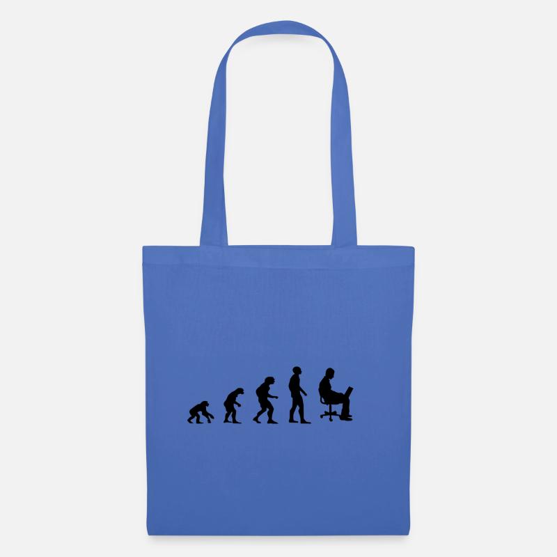 Evolution Mann am Laptop, Arbeit, Pc - Stoffbeutel - Hellblau
