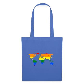 carte du monde - Sac en tissu - bleu pâle - Devant