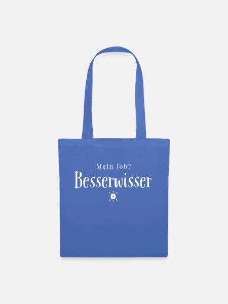 Besserwisser, Klugscheißer, Intelligenz, Klug, IT - Stoffbeutel - Hellblau