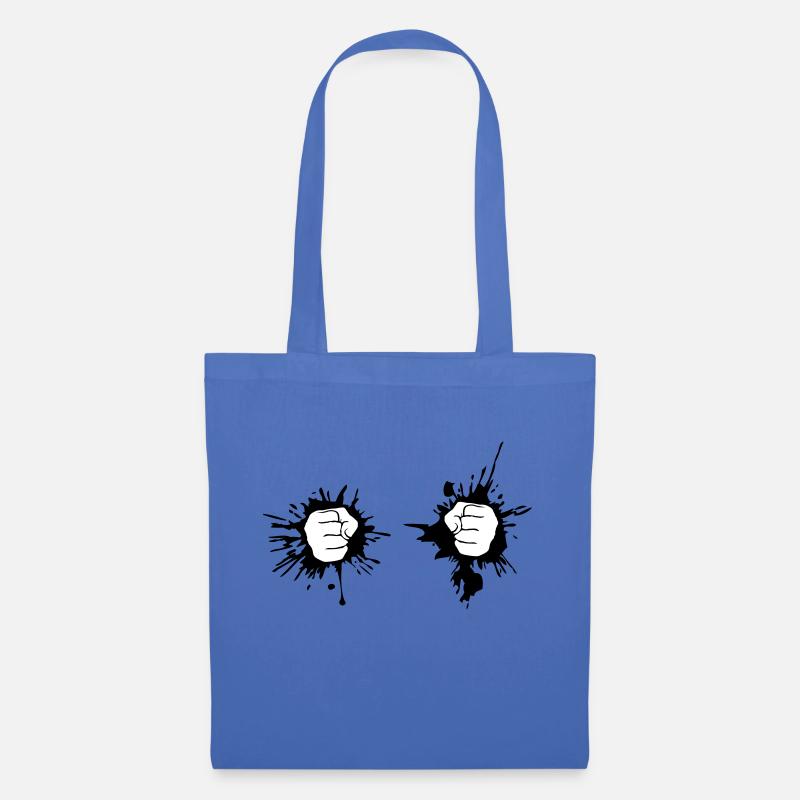 2 haende tropfen klecks farbe graffiti faust hand - Stoffbeutel - Hellblau