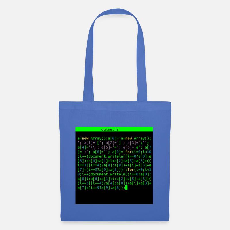 quine javascript - Sac en tissu - bleu pâle