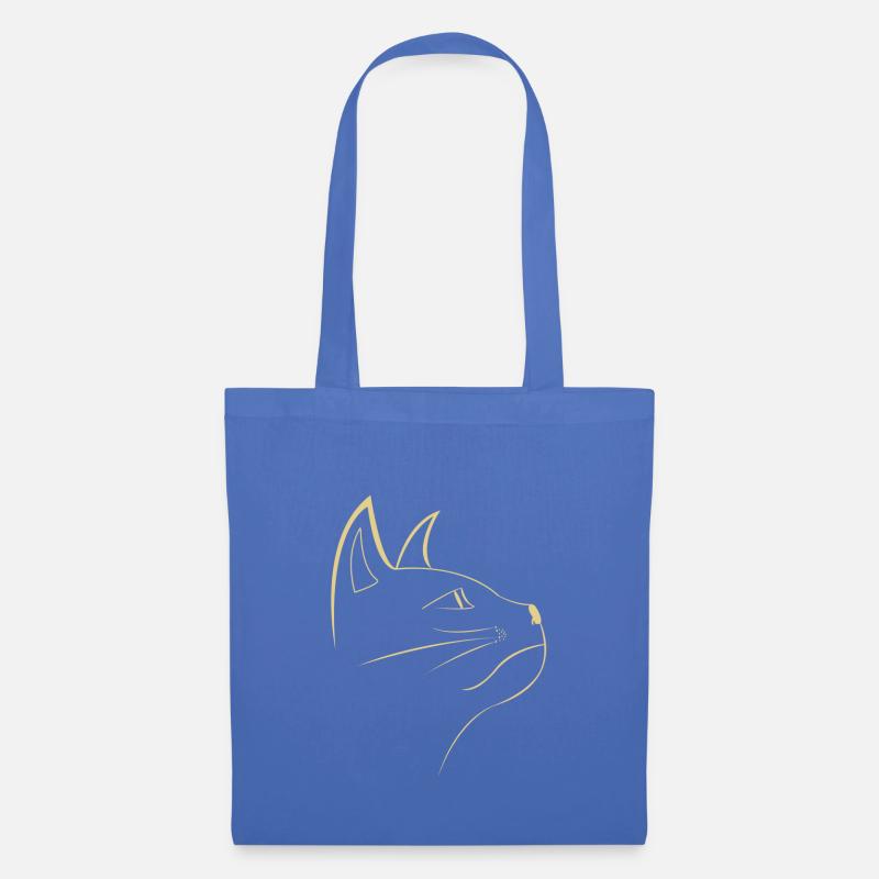 Katzengesicht Tiergeschenk - Stoffbeutel - Hellblau