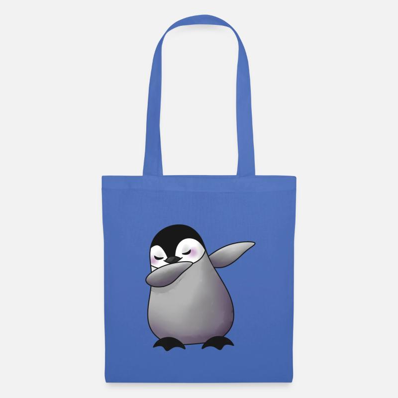 Süßer dabbing Pinguin Tier - Stoffbeutel - Hellblau