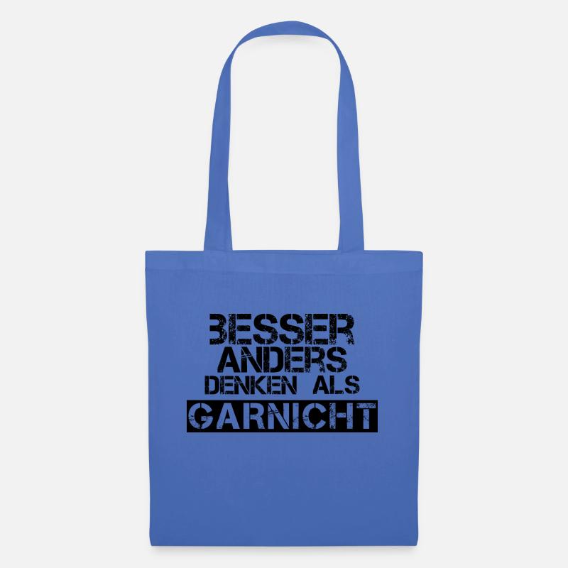 Besser anders denken als garnicht -schwarz - Stoffbeutel - Hellblau
