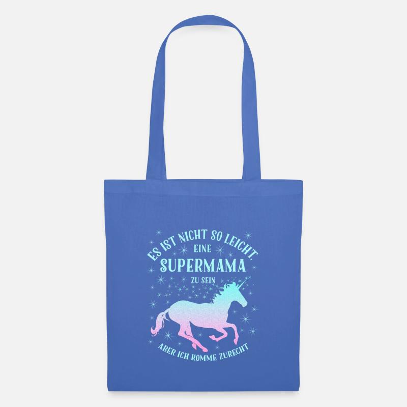 Einhorn Super-Mama - Stoffbeutel - Hellblau